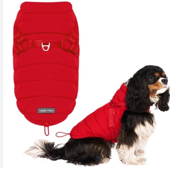 NWOT Canada Pooch Dog Harness Puffer 20” - 33-40lbs - Red - Picture 1 of 15